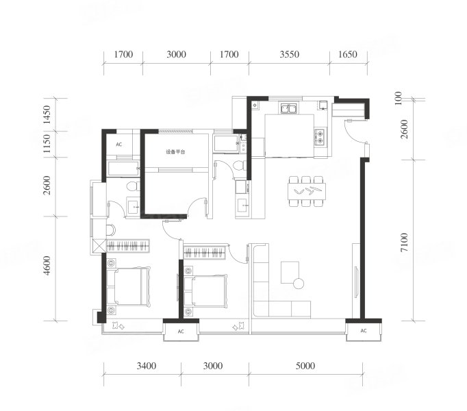 中建·理想城3室2厅125㎡244万二手房图片