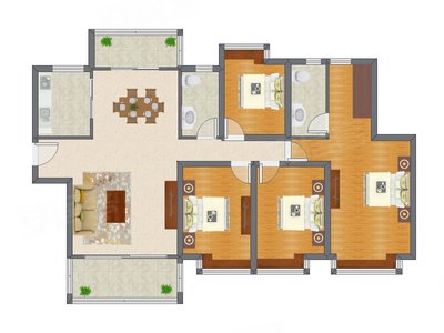 4室2厅 143.00平米