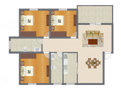 3室2厅 139.00平米