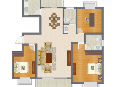 3室2厅 96.30平米