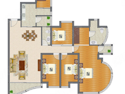 4室2厅 183.63平米