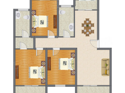 3室2厅 132.53平米