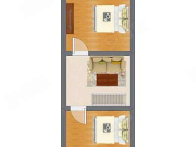 2室1厅 24.20平米