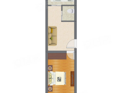 1室0厅 41.65平米户型图