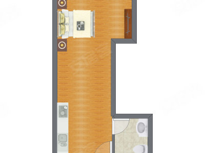 1室0厅 27.78平米户型图