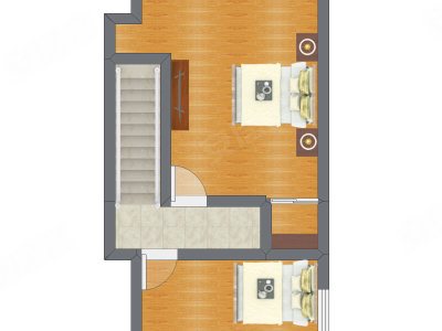 2室1厅 48.98平米户型图