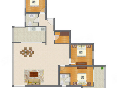 3室2厅 189.39平米户型图
