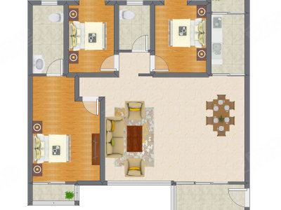 3室2厅 111.62平米
