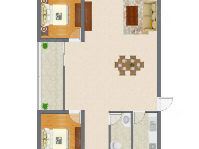 2室1厅 79.12平米