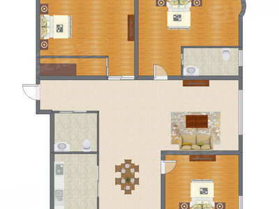 3室2厅 195.00平米