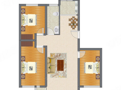 3室2厅 114.14平米