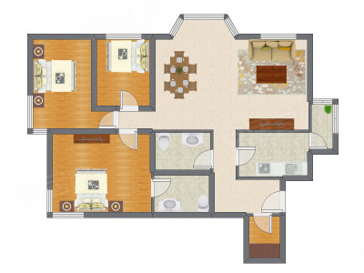 3室2厅 135.99平米
