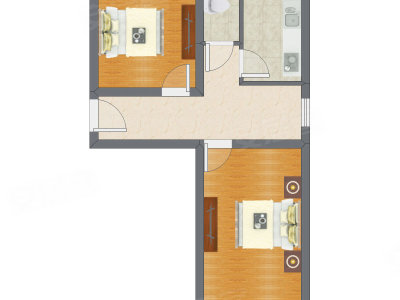 2室1厅 55.75平米