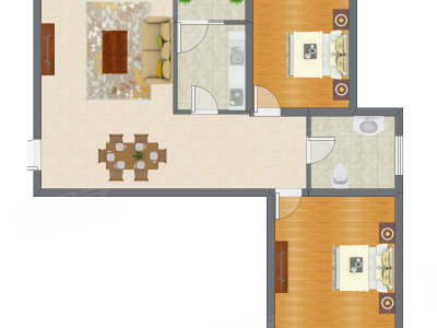 2室2厅 82.10平米