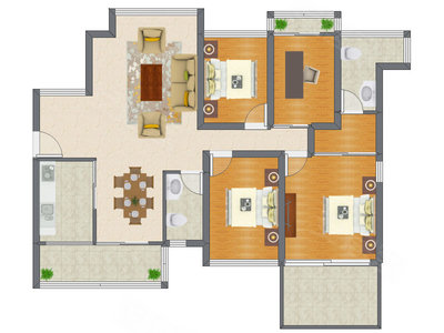 4室2厅 127.22平米