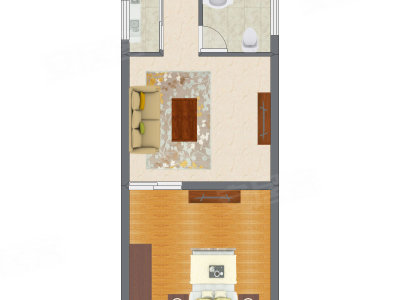 1室1厅 40.18平米户型图