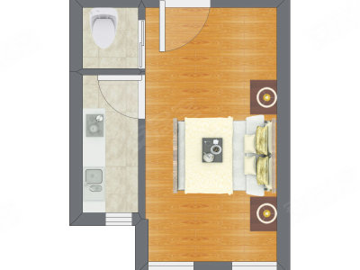 1室0厅 27.50平米户型图