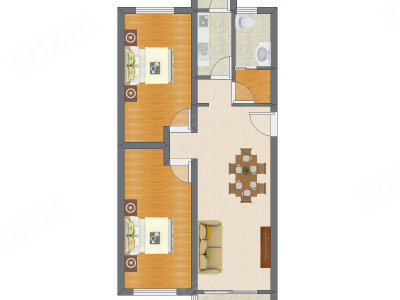 2室2厅 90.17平米