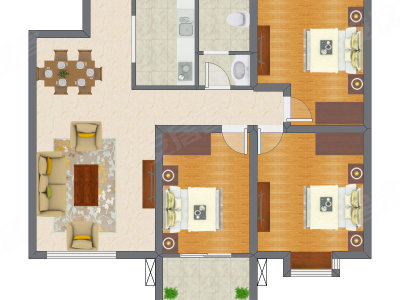 3室2厅 115.42平米户型图