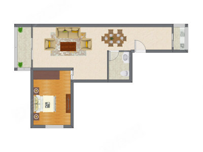 1室2厅 85.55平米