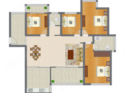 4室2厅 154.36平米