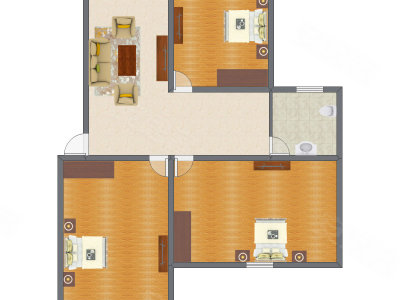 3室1厅 122.32平米