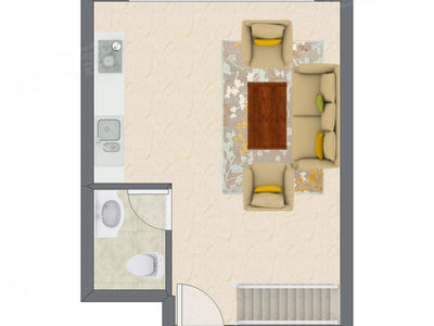 2室1厅 50.89平米