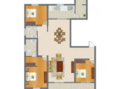 3室2厅 140.14平米