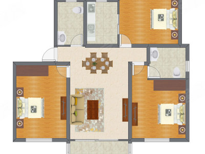 3室2厅 114.32平米