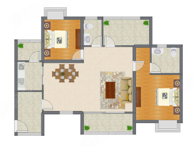 2室2厅 85.06平米