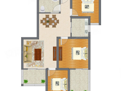 3室2厅 101.78平米