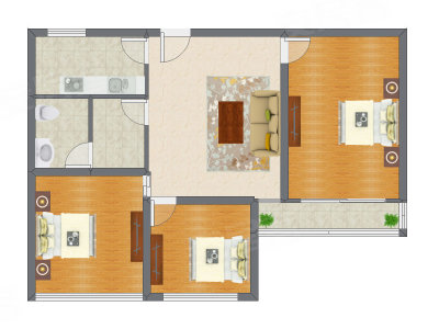 3室1厅 139.31平米户型图