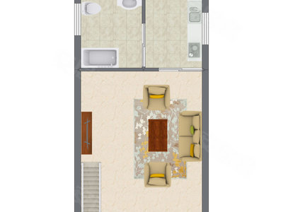 2室2厅 36.83平米户型图