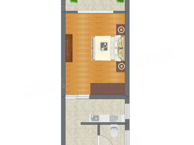 1室1厅 27.87平米