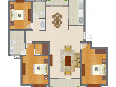 3室2厅 99.12平米