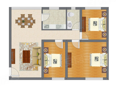 3室2厅 85.70平米