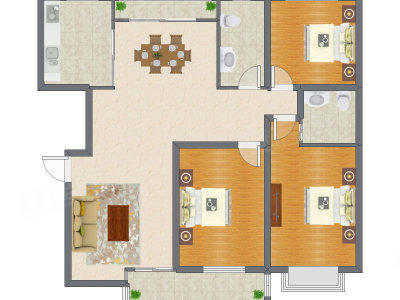 3室2厅 150.59平米