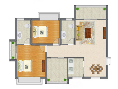 2室2厅 88.85平米