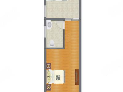 1室0厅 30.81平米户型图