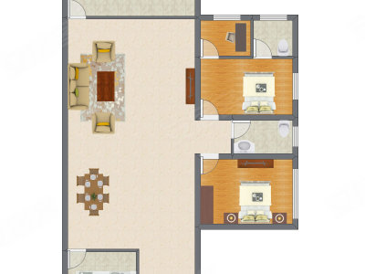 3室2厅 120.17平米户型图