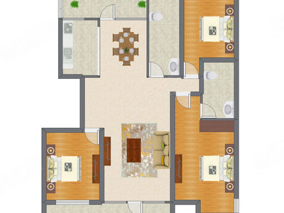 3室2厅 157.43平米