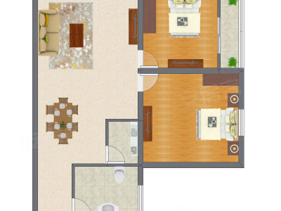 2室1厅 94.00平米户型图
