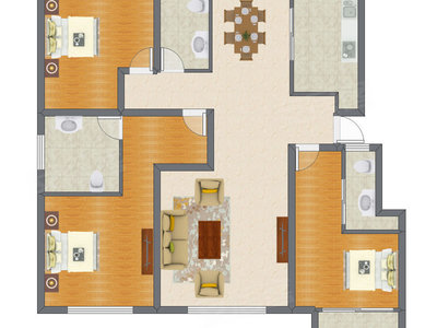 3室2厅 169.00平米