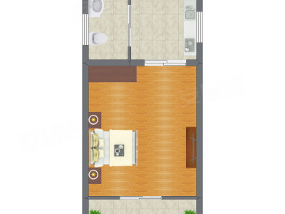 1室1厅 42.50平米