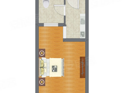 1室0厅 42.70平米
