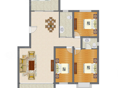 3室2厅 152.80平米