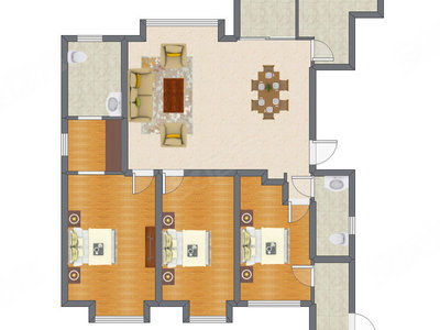 3室2厅 145.00平米