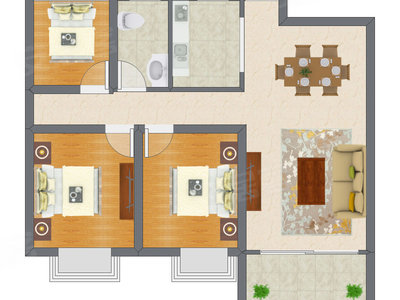 3室2厅 95.78平米户型图