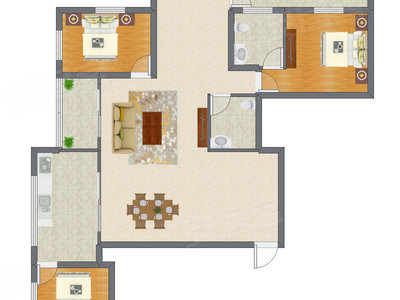 3室1厅 148.20平米