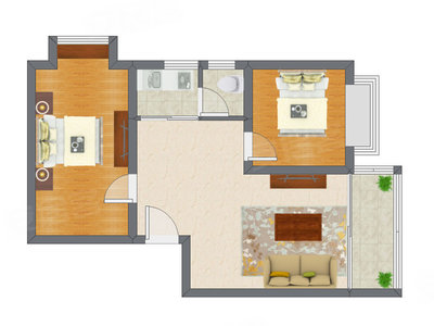 2室1厅 67.50平米户型图